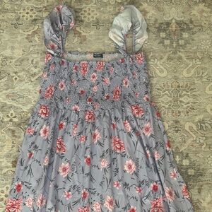 SHEIN Floral Smocked Dress - Gray and Pink